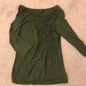 Anthropologie Deletta hunter green shirt